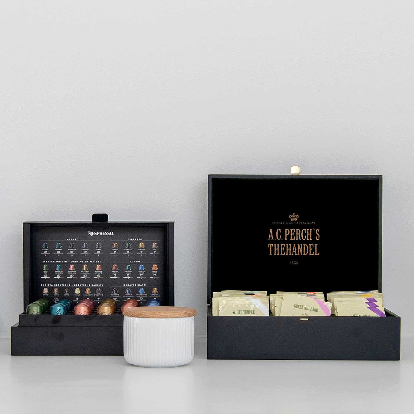 <p>Nespresso &amp; A.C. Perch tea selection</p>